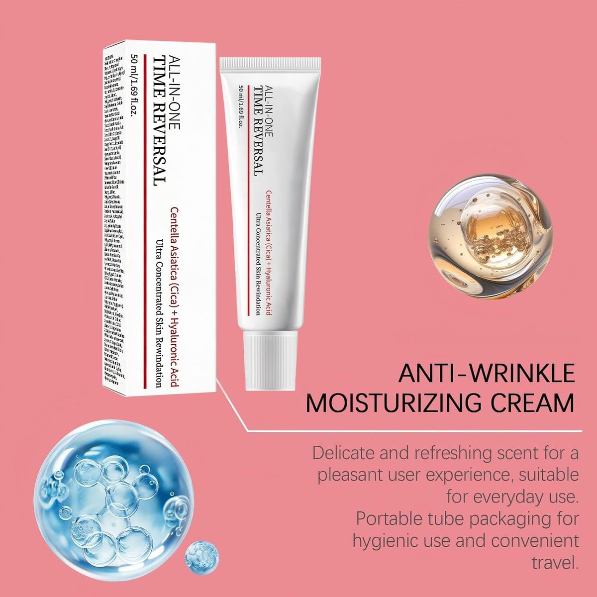BSpecter 2Pcs Time Reverse Cream - All-In-One Face Moisturizer with Centella, Collagen & Hyaluronic Acid for Hydrating, Nourishing, Firming & Reducing Wrinkles (0.5 Fl Oz Each) Avelisse