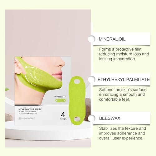 Nascence V-Line Lifting Tape with Cactox Collagen – Double Chin Lifting Band for Sagging Jawline & Facial Puffiness (4 Pack) Avelisse