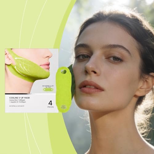 Nascence V-Line Lifting Tape with Cactox Collagen – Double Chin Lifting Band for Sagging Jawline & Facial Puffiness (4 Pack) Avelisse