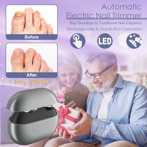 3-in-1 Electric Nail Clippers for Seniors with LED Light and Nail Scraps Storage - Perfect for Thick Toenails and Reduced Mobility - görsel 4
