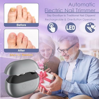 3-in-1 Electric Nail Clippers for Seniors with LED Light and Nail Scraps Storage - Perfect for Thick Toenails and Reduced Mobility