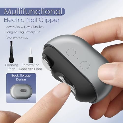 3-in-1 Electric Nail Clippers for Seniors with LED Light and Nail Scraps Storage - Perfect for Thick Toenails and Reduced Mobility - görsel 6