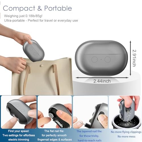 3-in-1 Electric Nail Clippers for Seniors with LED Light and Nail Scraps Storage - Perfect for Thick Toenails and Reduced Mobility - görsel 8