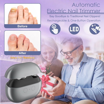3-in-1 Electric Nail Clippers for Seniors with LED Light and Nail Scraps Storage - Perfect for Thick Toenails and Reduced Mobility