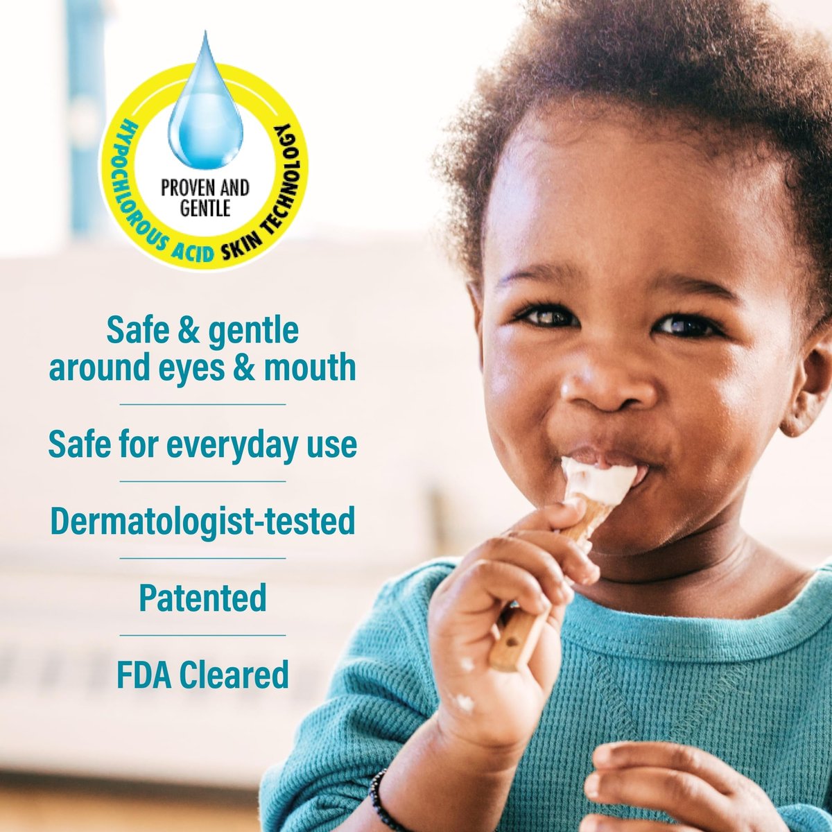 A+D Gentle Face Relief Cleanser for Little Ones with Hypochlorous Acid - 3 oz, 100% Natural, Non-Toxic, Sting-Free, Safe Around Eyes & Mouth - görsel 13