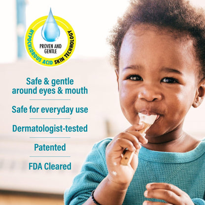 A+D Gentle Face Relief Cleanser for Little Ones with Hypochlorous Acid - 3 oz, 100% Natural, Non-Toxic, Sting-Free, Safe Around Eyes & Mouth