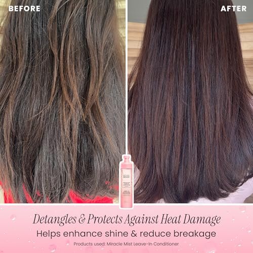 BONDIBOOST Miracle Mist Leave In Conditioner & Heat Protectant - 5.07 Fl Oz, Biotin & Strawberry Extract, Sulfate/Paraben Free, Lightweight Detangling Spray for Glass Hair Avelisse