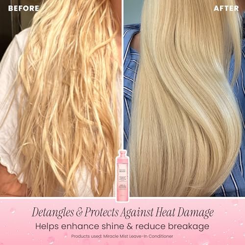 BONDIBOOST Miracle Mist Leave In Conditioner & Heat Protectant - 5.07 Fl Oz, Biotin & Strawberry Extract, Sulfate/Paraben Free, Lightweight Detangling Spray for Glass Hair Avelisse