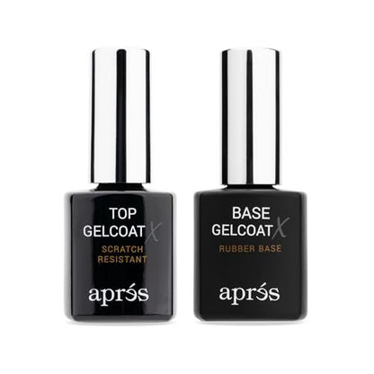 APRÉS Base Coat X & Top Gelcoat X Set 15ml | HEMA & TPO-Free Rubber Base and High-Gloss Top Coat – Scratch-Resistant Soak-Off Gel Nail Polish Avelisse