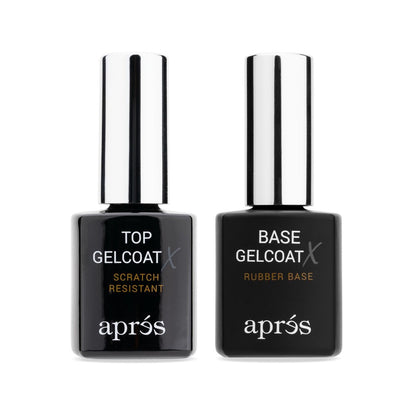 APRÉS Base Coat X & Top Gelcoat X Set 15ml | HEMA & TPO-Free Rubber Base and High-Gloss Top Coat – Scratch-Resistant Soak-Off Gel Nail Polish Avelisse