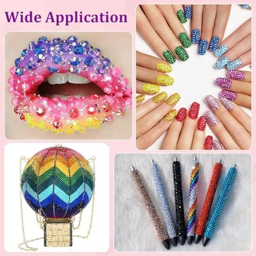 Bedazzling Kit 3mm Flatback Rhinestones - 40 Colors Jelly Resin Gems for Nail Art, Shoes, Crafts, Makeup, Diamond Art & DIY Avelisse