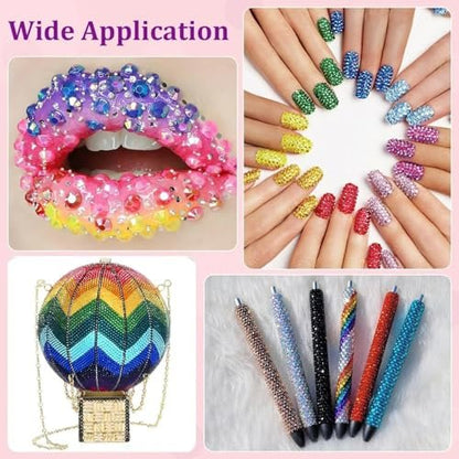 Bedazzling Kit 3mm Flatback Rhinestones - 40 Colors Jelly Resin Gems for Nail Art, Shoes, Crafts, Makeup, Diamond Art & DIY Avelisse