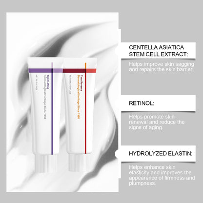 Centella Asiatica Face Moisturizer with Retinol, Time Reverse & Tight Lifting Cream Duo – Fragrance-Free Hydrating Skincare for Youthful Look, 3.38 Fl Oz (2 Pack) Avelisse