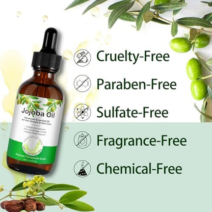 ABOUSHE Non-Greasy Jojoba Oil – Lightweight Summer Face Oil for Gua Sha & Facial Tools, Fast Absorbing, Helps Skin Look Smooth & Balanced, 2.0 Fl Oz