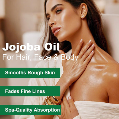 ABOUSHE Non-Greasy Jojoba Oil – Lightweight Summer Face Oil for Gua Sha & Facial Tools, Fast Absorbing, Helps Skin Look Smooth & Balanced, 2.0 Fl Oz