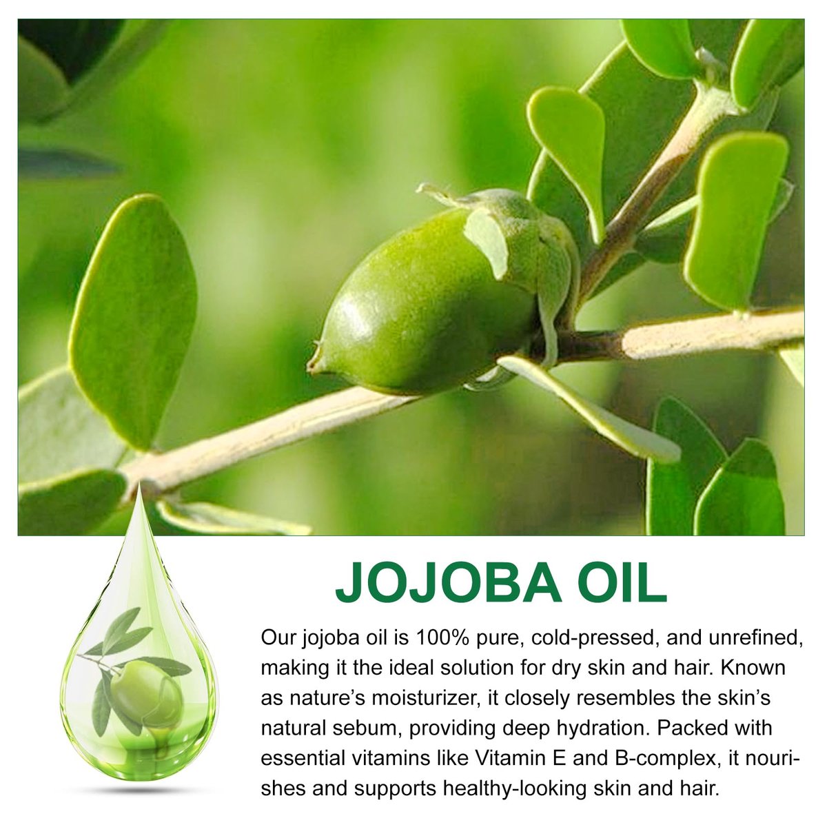 ABOUSHE Non-Greasy Jojoba Oil – Lightweight Summer Face Oil for Gua Sha & Facial Tools, Fast Absorbing, Helps Skin Look Smooth & Balanced, 2.0 Fl Oz - görsel 9