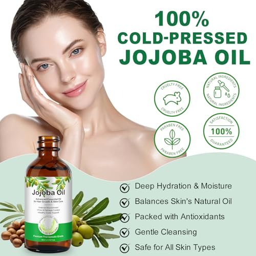ABOUSHE Non-Greasy Jojoba Oil – Lightweight Summer Face Oil for Gua Sha & Facial Tools, Fast Absorbing, Helps Skin Look Smooth & Balanced, 2.0 Fl Oz - görsel 4