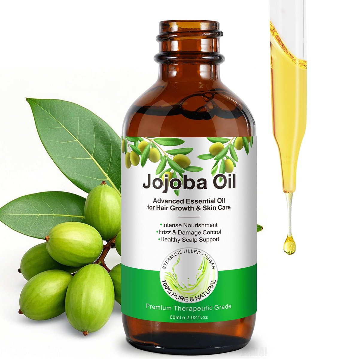 ABOUSHE Non-Greasy Jojoba Oil – Lightweight Summer Face Oil for Gua Sha & Facial Tools, Fast Absorbing, Helps Skin Look Smooth & Balanced, 2.0 Fl Oz - görsel 1