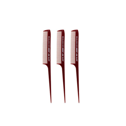 Krest Goldilocks g5 8 1/2" Rattail Comb Extra-Fine - Professional Heat Resistant Dupont Delrin for Hair Styling, Sectioning & Parting (3 Combs)