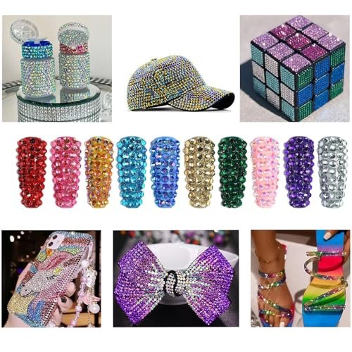 Ayzololo 42 Colors Resin Jelly Rhinestones for Bedazzling - 3mm 32000Pcs Flatback Gems with B7000 Glue, Tweezer & Pickup Pen for Nail Art, DIY Crafts, Phone Cases - görsel 14