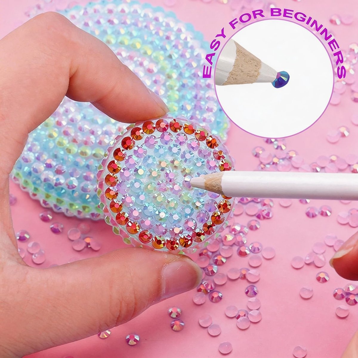 Ayzololo 42 Colors Resin Jelly Rhinestones for Bedazzling - 3mm 32000Pcs Flatback Gems with B7000 Glue, Tweezer & Pickup Pen for Nail Art, DIY Crafts, Phone Cases - görsel 11