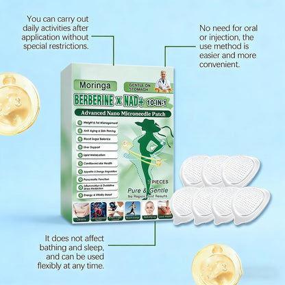 POSOJPIP Moringa Berberine Patches, 2026 Upgraded 10-in-1 Nano Microdarts Patch, Natural Herbal Body Patch for Women & Men, Suitable for All Skin Types - Set of 2 Boxes Avelisse