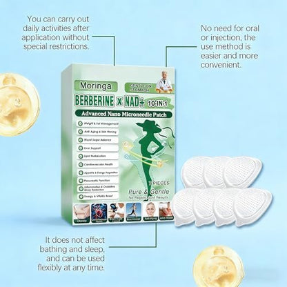 POSOJPIP Moringa Berberine Patches, 2026 Upgraded 10-in-1 Nano Microdarts Patch, Natural Herbal Body Patch for Women & Men, Suitable for All Skin Types - Set of 2 Boxes Avelisse