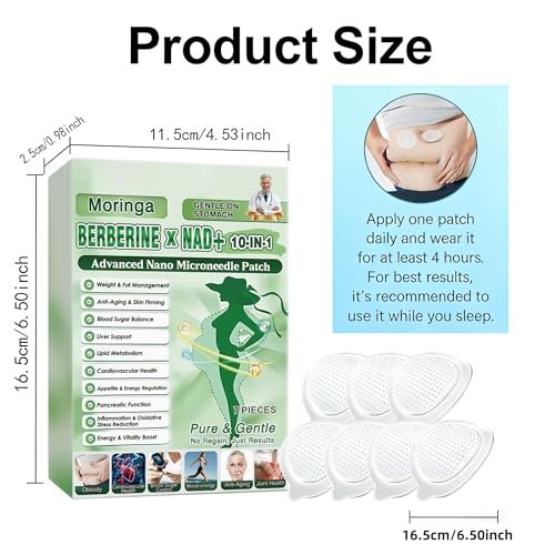 POSOJPIP Moringa Berberine Patches, 2026 Upgraded 10-in-1 Nano Microdarts Patch, Natural Herbal Body Patch for Women & Men, Suitable for All Skin Types - Set of 2 Boxes Avelisse