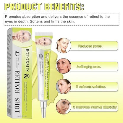 Botoxmix & Vita-A Retinol Shot Tightening Booster 2-Pack | Anti-Aging Wrinkle Cream with Retinoid for All Skin Types Avelisse