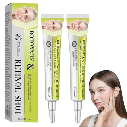 Botoxmix & Vita-A Retinol Shot Tightening Booster 2-Pack | Anti-Aging Wrinkle Cream with Retinoid for All Skin Types Avelisse