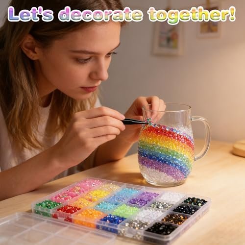 32000Pcs Resin Jelly Rhinestones for Bedazzling - 3mm Multicolor Flatback Gems DIY Kit with 3 B7000 Glue - for Nail Art, Diamond Art & Crafts Avelisse