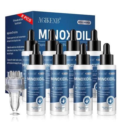 8 Pack 5% Minoxidil Hair Regrowth Treatment for Men and Women – Topical Solution for Hair Loss, Thinning Hair, Receding Hairline & Bald Spots – Supports Beard & Scalp Growth (8 Month Supply) Avelisse