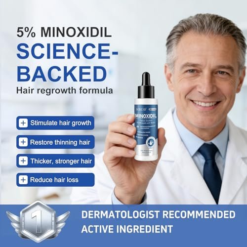 8 Pack 5% Minoxidil Hair Regrowth Treatment for Men and Women – Topical Solution for Hair Loss, Thinning Hair, Receding Hairline & Bald Spots – Supports Beard & Scalp Growth (8 Month Supply) Avelisse