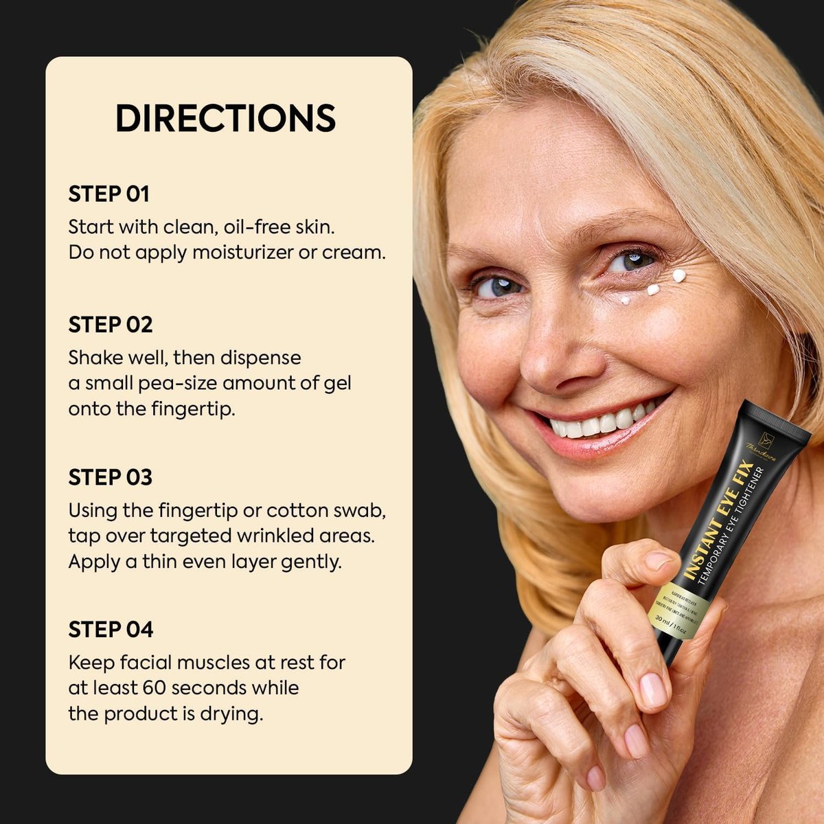 Aemerry Temporary Instant Eye Tightener Cream – Visibly Reduces Puffiness, Under-Eye Bags, Wrinkles & Fine Lines in 2 Minutes, Firms, Lifts & Smooths Eye & Face Area, Anti-Aging Formula for Women and Men, 1oz Avelisse