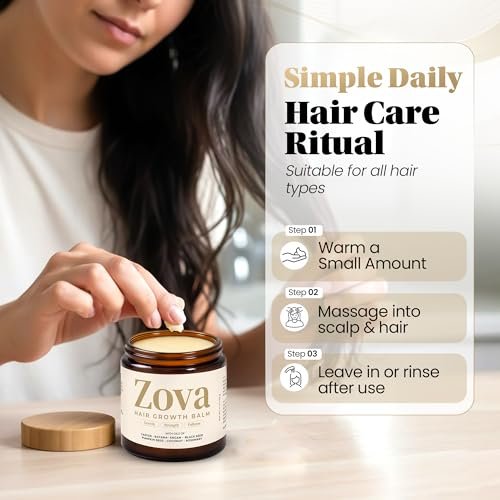 Zova Growth Hair Balm – Batana, Castor, Argan & Rosemary Oil Blend for Thicker, Stronger Hair – Deep Scalp Nourishing Hair Treatment for Men & Women – Natural Hair Repair & Moisturizing Balm 4 oz Avelisse