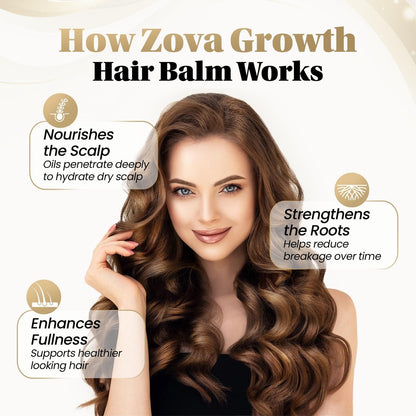 Zova Growth Hair Balm – Batana, Castor, Argan & Rosemary Oil Blend for Thicker, Stronger Hair – Deep Scalp Nourishing Hair Treatment for Men & Women – Natural Hair Repair & Moisturizing Balm 4 oz Avelisse