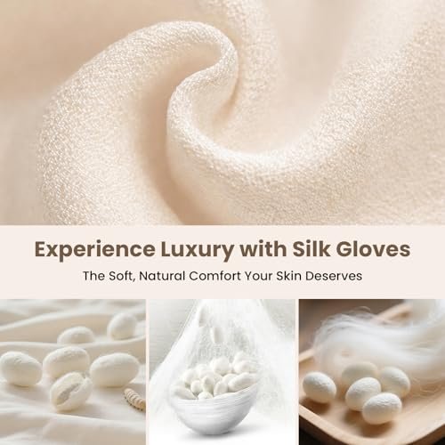Garshana Gloves Raw Silk Massage Gloves – Ayurvedic Lymphatic Dry Brushing & Exfoliating Glove for Body, Cellulite & Smooth Skin, Portable for Women Avelisse