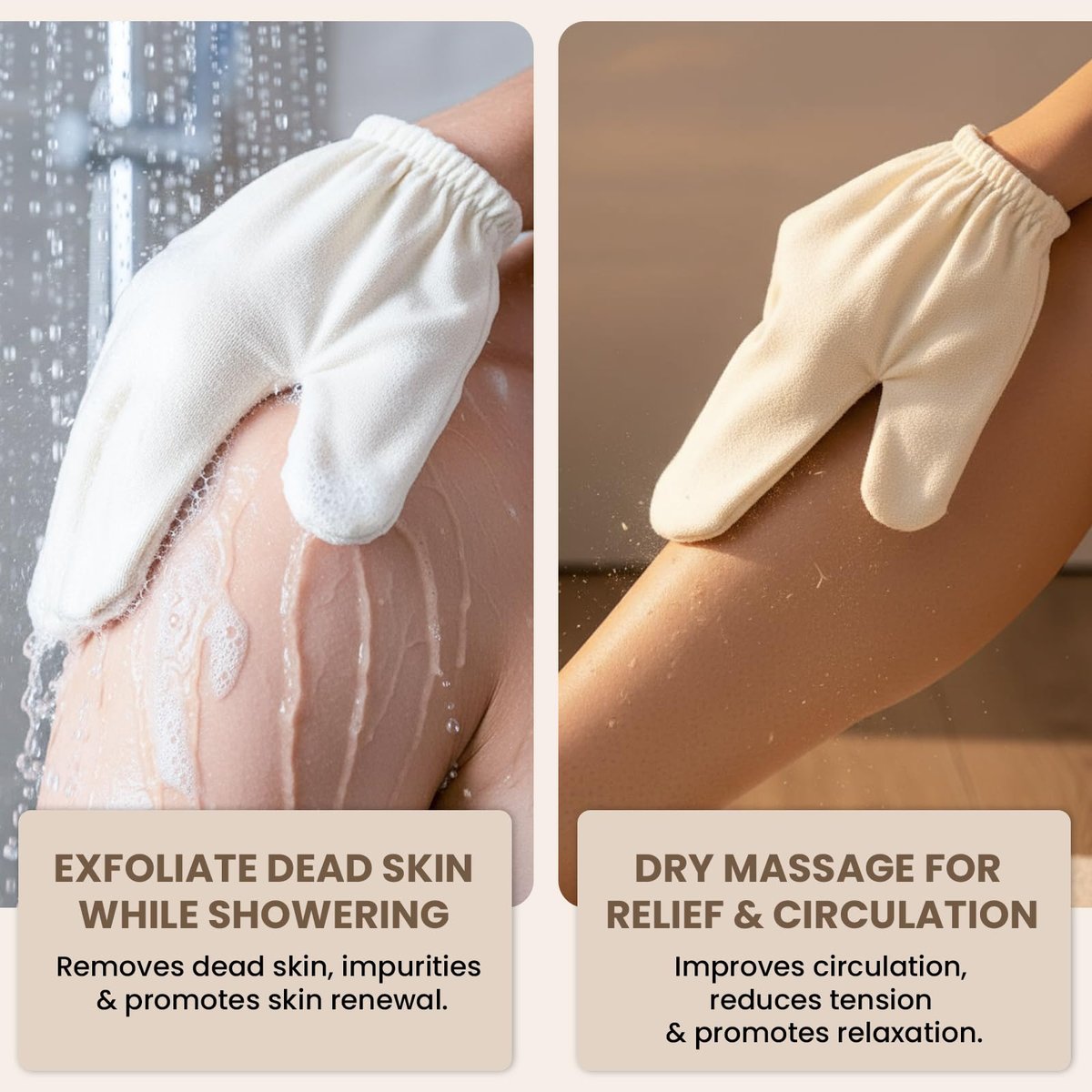 Garshana Gloves Raw Silk Massage Gloves – Ayurvedic Lymphatic Dry Brushing & Exfoliating Glove for Body, Cellulite & Smooth Skin, Portable for Women Avelisse