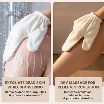 Garshana Gloves Raw Silk Massage Gloves – Ayurvedic Lymphatic Dry Brushing & Exfoliating Glove for Body, Cellulite & Smooth Skin, Portable for Women Avelisse