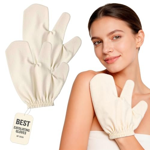 Garshana Gloves Raw Silk Massage Gloves – Ayurvedic Lymphatic Dry Brushing & Exfoliating Glove for Body, Cellulite & Smooth Skin, Portable for Women Avelisse