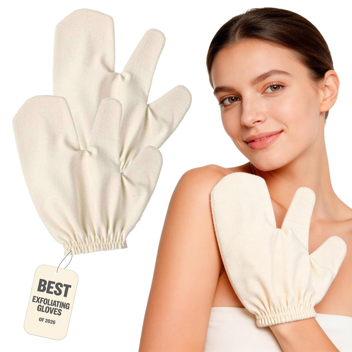 Garshana Gloves Raw Silk Massage Gloves – Ayurvedic Lymphatic Dry Brushing & Exfoliating Glove for Body, Cellulite & Smooth Skin, Portable for Women Avelisse