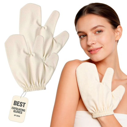 Garshana Gloves Raw Silk Massage Gloves – Ayurvedic Lymphatic Dry Brushing & Exfoliating Glove for Body, Cellulite & Smooth Skin, Portable for Women Avelisse