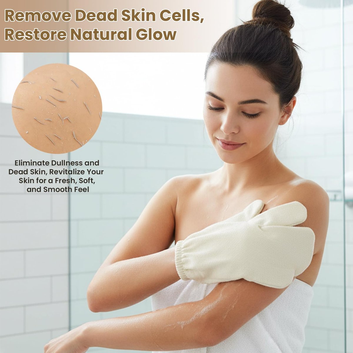 Garshana Gloves Raw Silk Massage Gloves – Ayurvedic Lymphatic Dry Brushing & Exfoliating Glove for Body, Cellulite & Smooth Skin, Portable for Women Avelisse