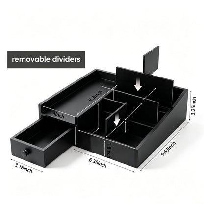 Fengligoo Wooden Cologne Organizer for Men - Adjustable Perfume Display Stand with Black Finish, Dresser Tray for Fragrance Collection - Gift for Men