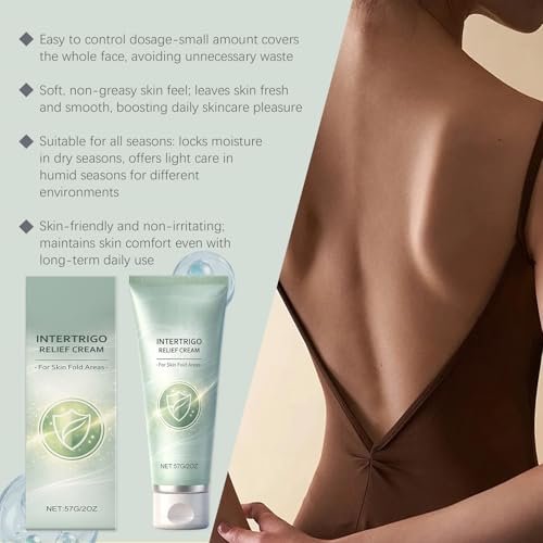Intertrigo Cream for Treatment & Relief, Advanced Chafing Cream with Zinc Oxide & Undecylenic Acid – Non-Greasy Skin Protectant for Inner Thighs, Underarms, Skin Folds – Moisture Control, 2 Oz - görsel 4