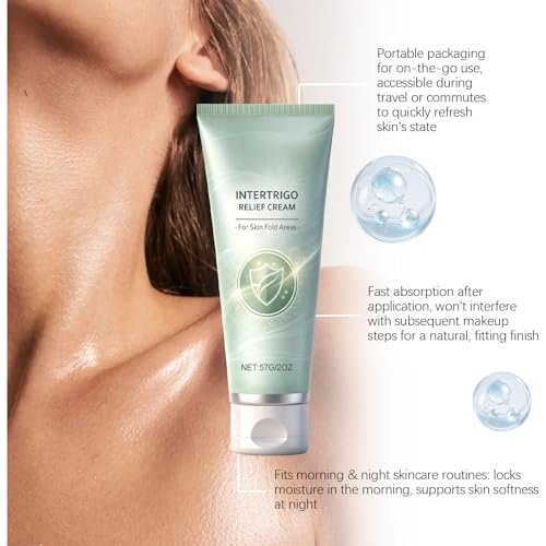 Intertrigo Cream for Treatment & Relief, Advanced Chafing Cream with Zinc Oxide & Undecylenic Acid – Non-Greasy Skin Protectant for Inner Thighs, Underarms, Skin Folds – Moisture Control, 2 Oz - görsel 16