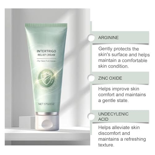 Intertrigo Cream for Treatment & Relief, Advanced Chafing Cream with Zinc Oxide & Undecylenic Acid – Non-Greasy Skin Protectant for Inner Thighs, Underarms, Skin Folds – Moisture Control, 2 Oz - görsel 8
