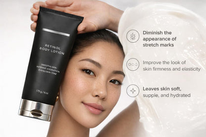 Retinol Body Lotion 170g – Firming Body Cream for Crepey Skin, Intensely Moisturizes Dry, Dehydrated Skin on Neck, Arms, Thighs & Legs Avelisse