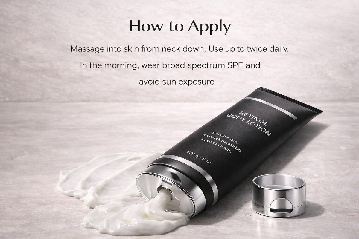 Retinol Body Lotion 170g – Firming Body Cream for Crepey Skin, Intensely Moisturizes Dry, Dehydrated Skin on Neck, Arms, Thighs & Legs Avelisse