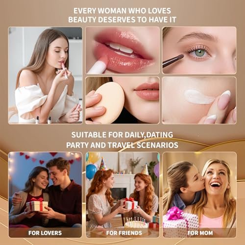 Auilny Vanity Mirror with Lights - Rechargeable LED Makeup Mirror, Smart Touch, 3 Colors Dimmable, Portable Trifold Travel Mirror, White - görsel 16